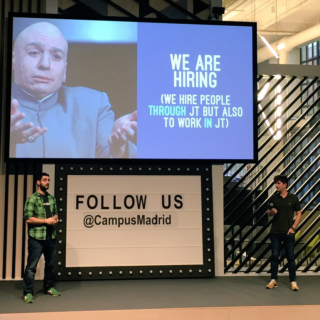 They are #hiring !!! <a href="/jobandtalent_es/">Job&Talent España</a> ofreciendo oportunidades en <a href="/CampusMadrid/">CampusMAD</a> <a href="/MadProductHunt/">Product Hunt Madrid</a> #MadProductHunt