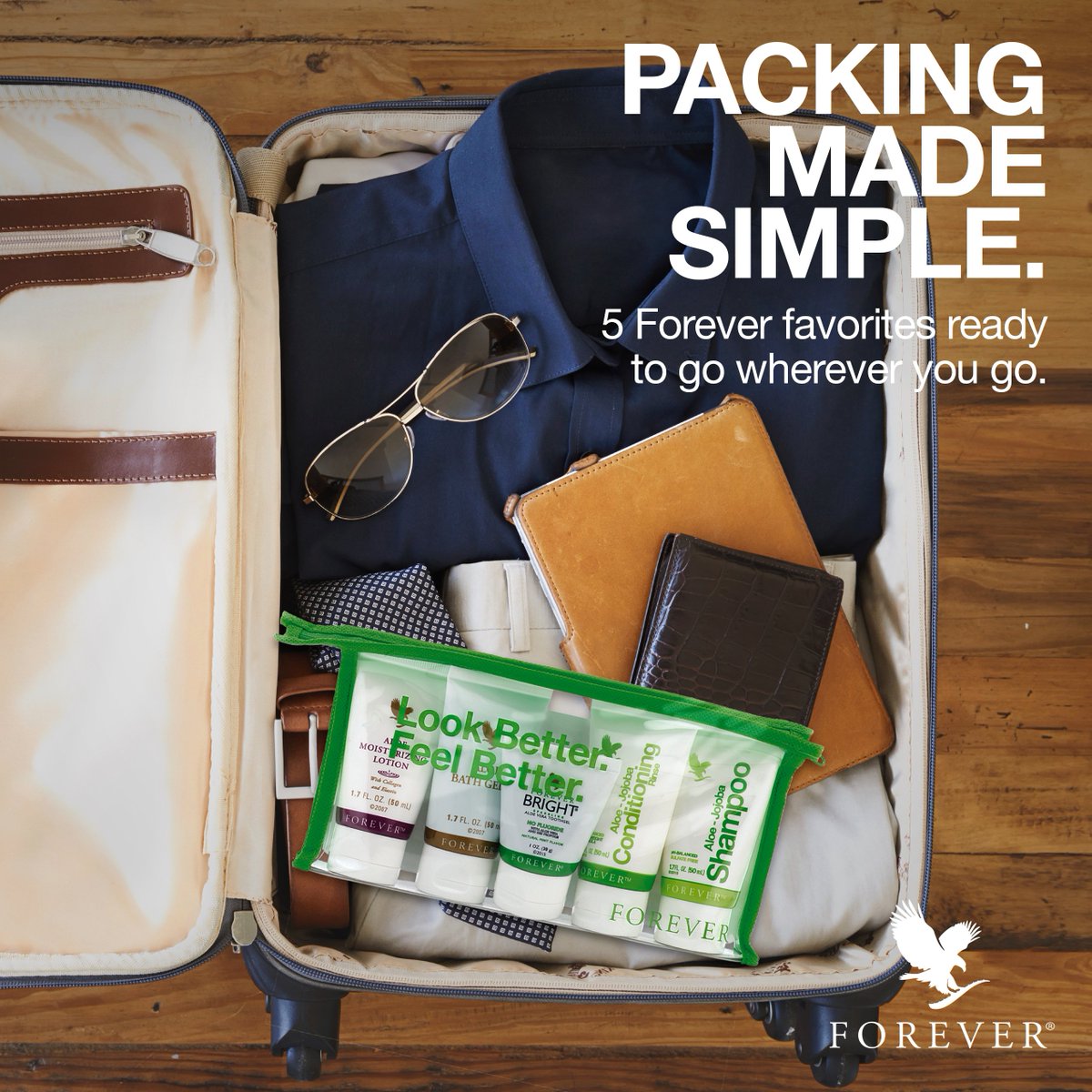 Did you know the Forever Travel Kit comes with your favorite Forever products in TSA approved sizes? #TravelMore