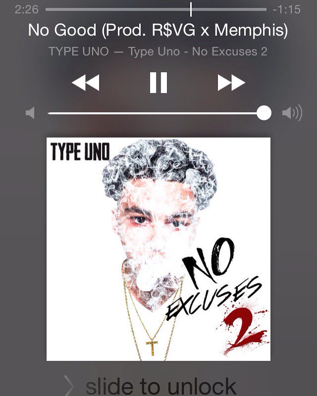 Type_Uno's tweet photo. Currently listening to ... June 23rd
IG: type_uno #RecordingArtist #TypeUno #NoExcuses2 #Instagram https://t.co/N3SCpLpABV
