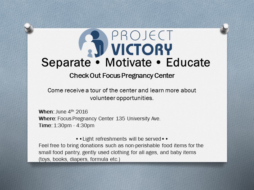 _ProjectVictory's tweet image. We hope to see you there😊 #pjv #projectvictory #focuspregnancycenter