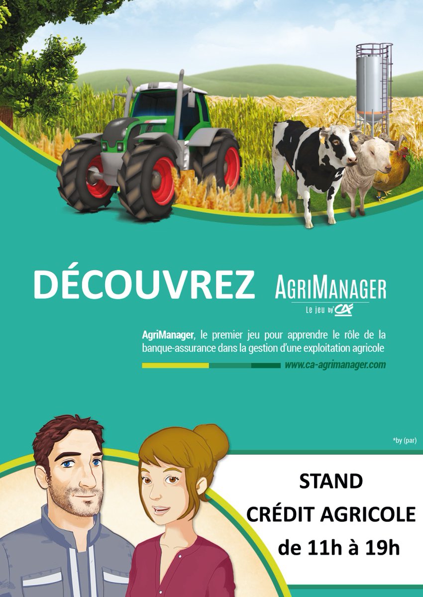 28/5 centre-ville #Angers stand #CréditAgricole : venez jouer à #AgriManager ! #jeu #banqueassurance #gestion #agri