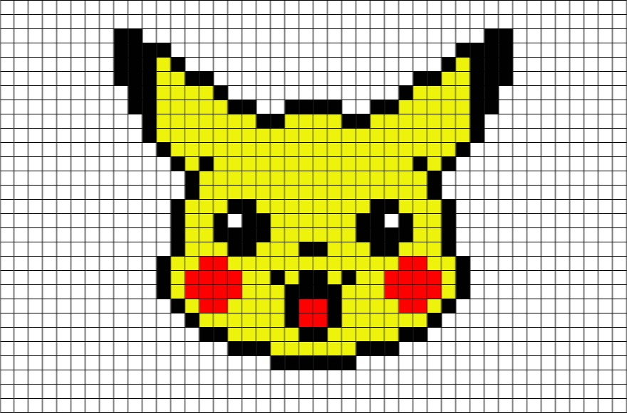 pikachu pixel art template