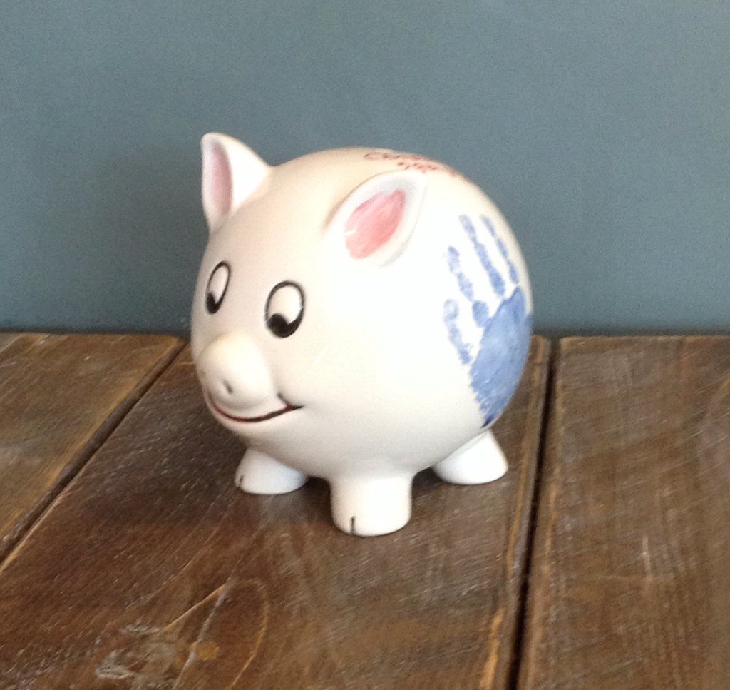 #handpainted #piggybank for a great #christening gift