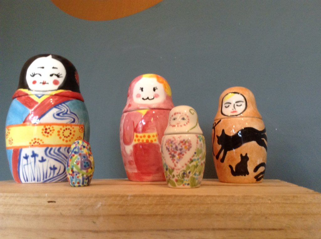 #russiandoll set #handpainted at our #pottery by some talented customers