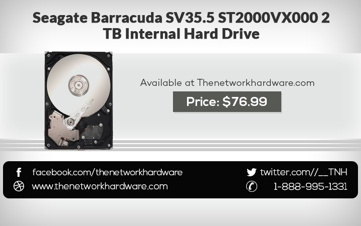 __TNH's tweet photo. High-capacity of #Seagate #ST2000VX000 Barracuda #SV35 Series #2TB #InternalHardDrive
https://t.co/ljG79F3Xe3 https://t.co/TNSEYCxgzb