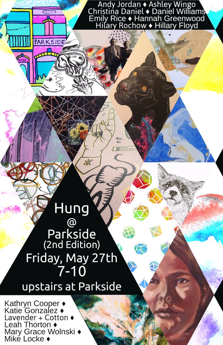ParksideCafeBhm's tweet photo. Art show this Friday from 7 pm to 9 pm. Supporting local artist is kinda what we do! #parksidebham https://t.co/KvVqklpiAk