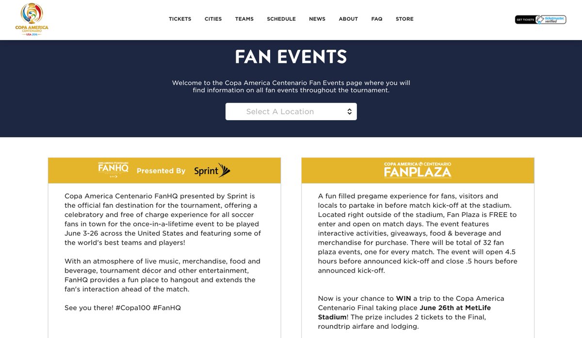 marceloclaure's tweet photo. Is #Copa100 coming to your city? Enjoy our @Sprint Fan HQs w/food &amp; special appearances! https://t.co/cpK6tnp11N https://t.co/mo65nST3p4