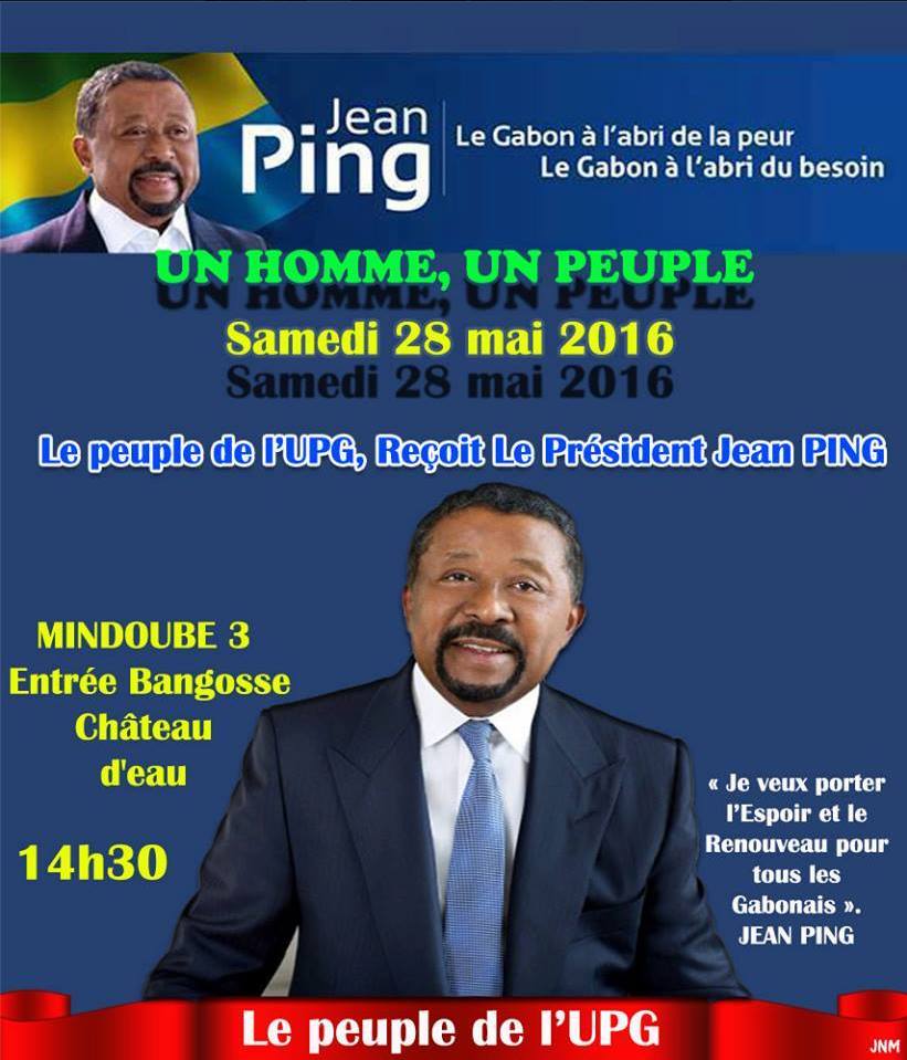 PRJeanPing's tweet photo. Je vous attends nombreux samedi!
#GabonFort #GabonUni https://t.co/yPqgE1JJIV