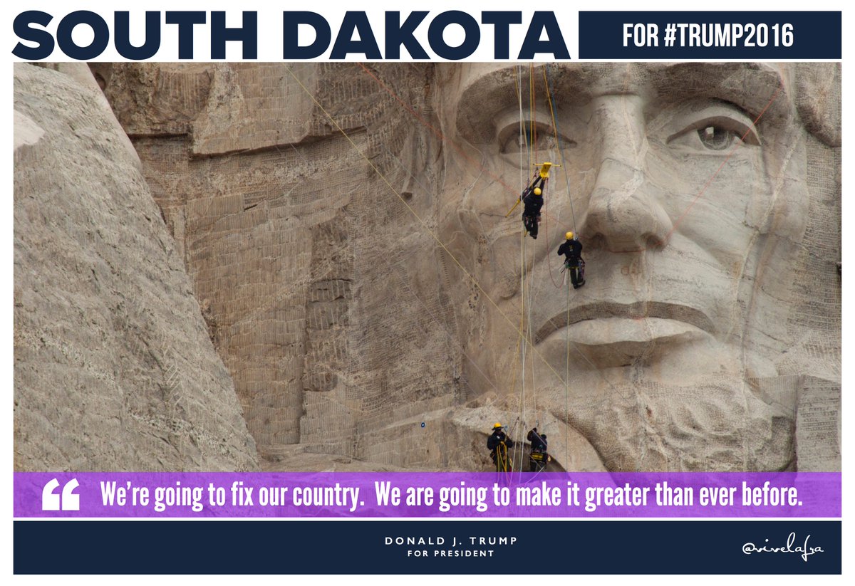 vivelafra's tweet photo. SOUTH DAKOTA FOR TRUMP: We are going to make America greater than ever before. #SDPrimary #SDForTrump #Trump2016 https://t.co/iMcyTgcJOJ