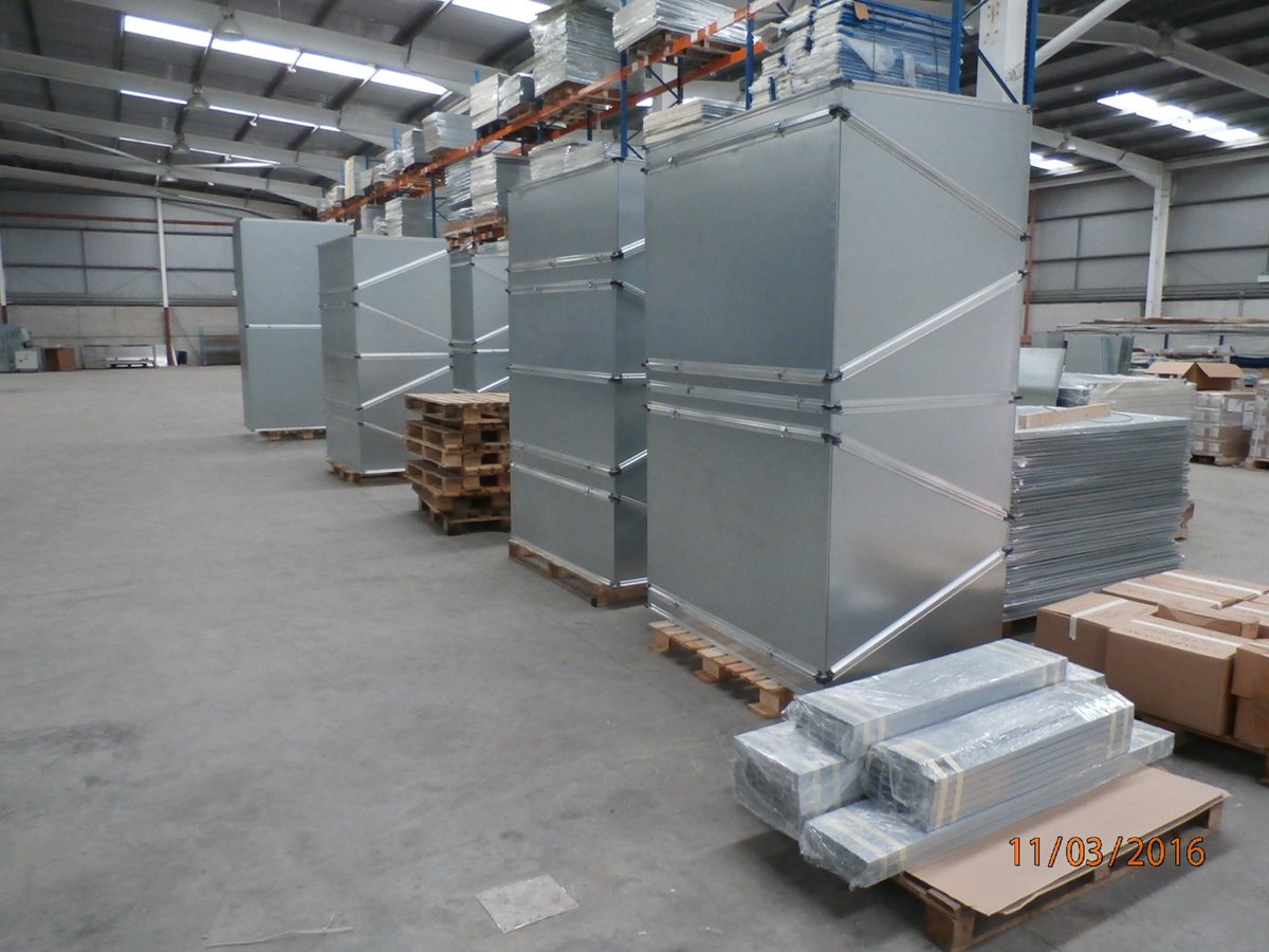 PanelDuct's tweet image. Various assembled Pieces of Panel Duct ready to ship to @DigiPlex_ICT Data Centre Sweden.
