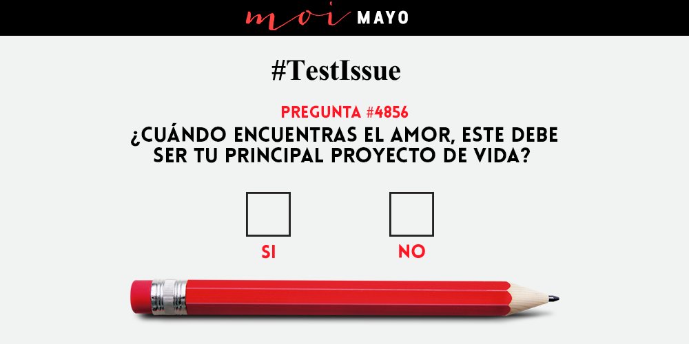 revistamoi's tweet photo. Contesta esto en nuestro #TestIssue y descubre si estás preparado para tener una pareja. https://t.co/FQ8AUmmIvv