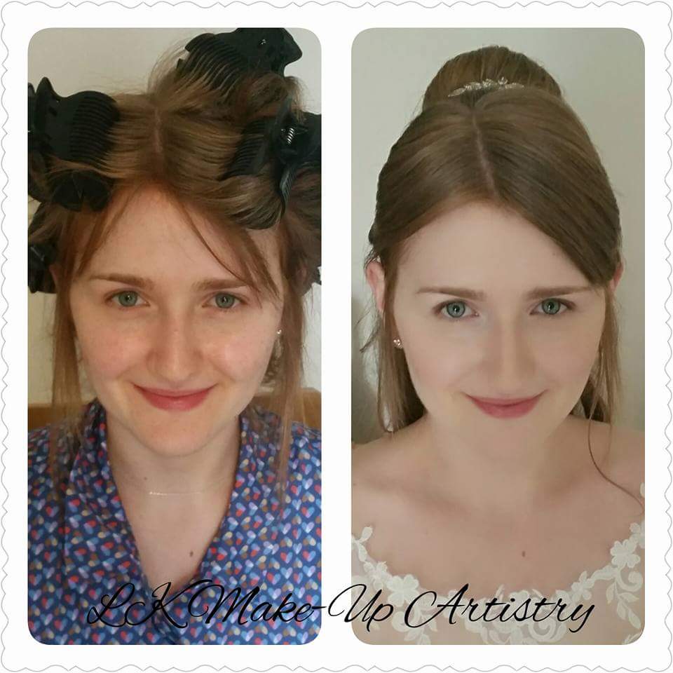 A beautiful before and after of my Bride! I used a mix of #smashbox #MACCosmetics #benefit &amp; #kikocosmetics products