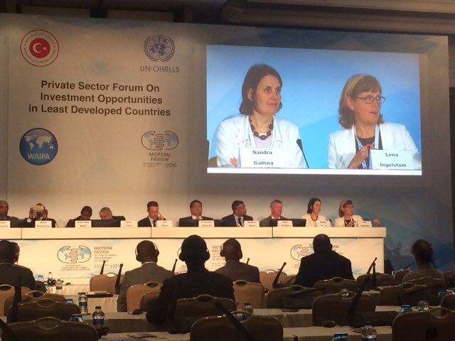 IngelstamLena's tweet photo. Sweden support investment in #LDCs in global Partnership. #mtrantalya #ipoareview https://t.co/qmJITobEUP