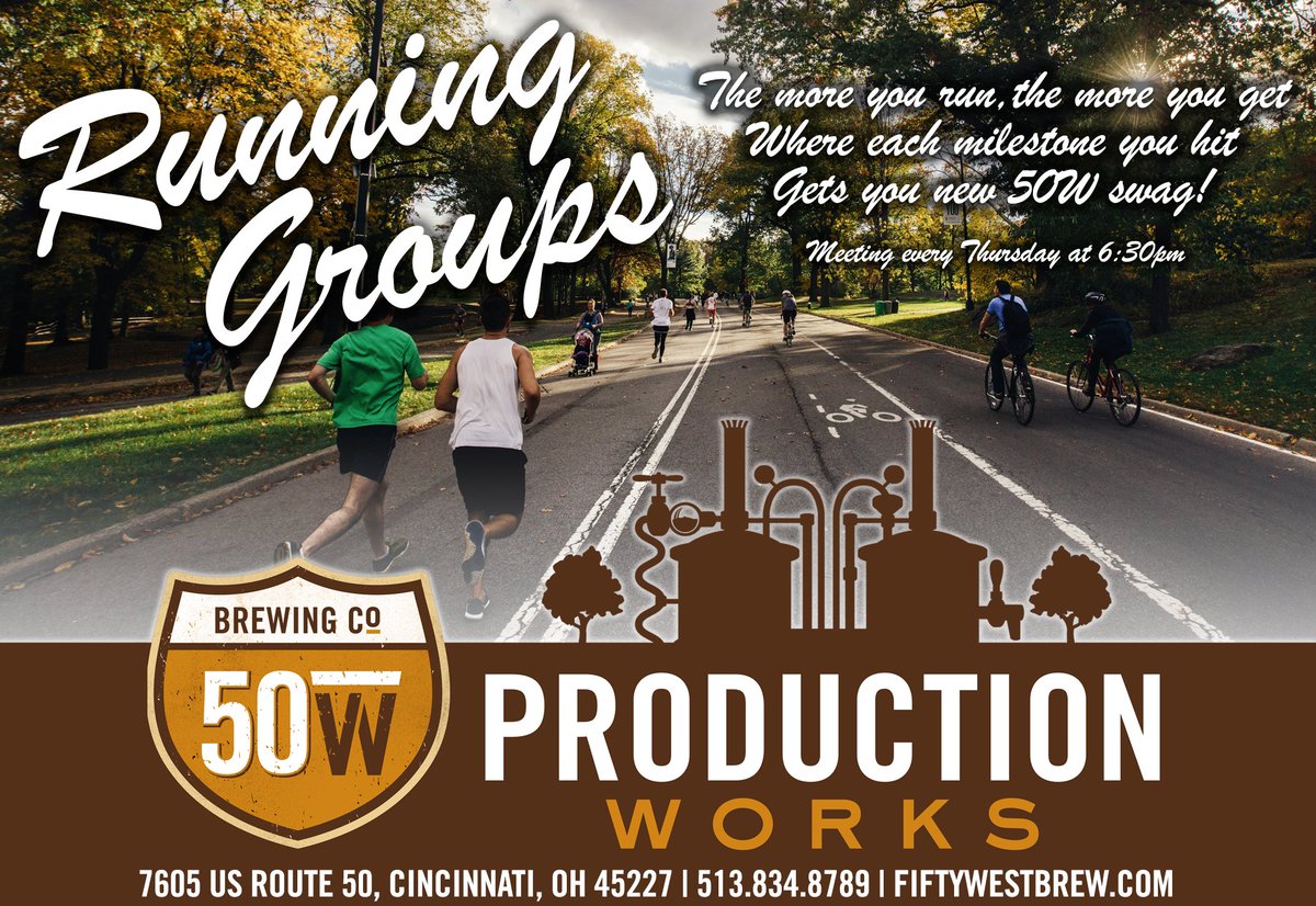 FiftyWestBrew's tweet image. Run like there&apos;s a beer in front of you and a bear behind you! See you tonight! #Proworks #craftbeer #Cincinnati