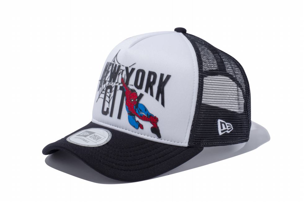 New Era Spider man NYC 9Forty D Frame Trucker Cap - the-watchtower.com/new-era-spider… #newera #spider-man #nyc