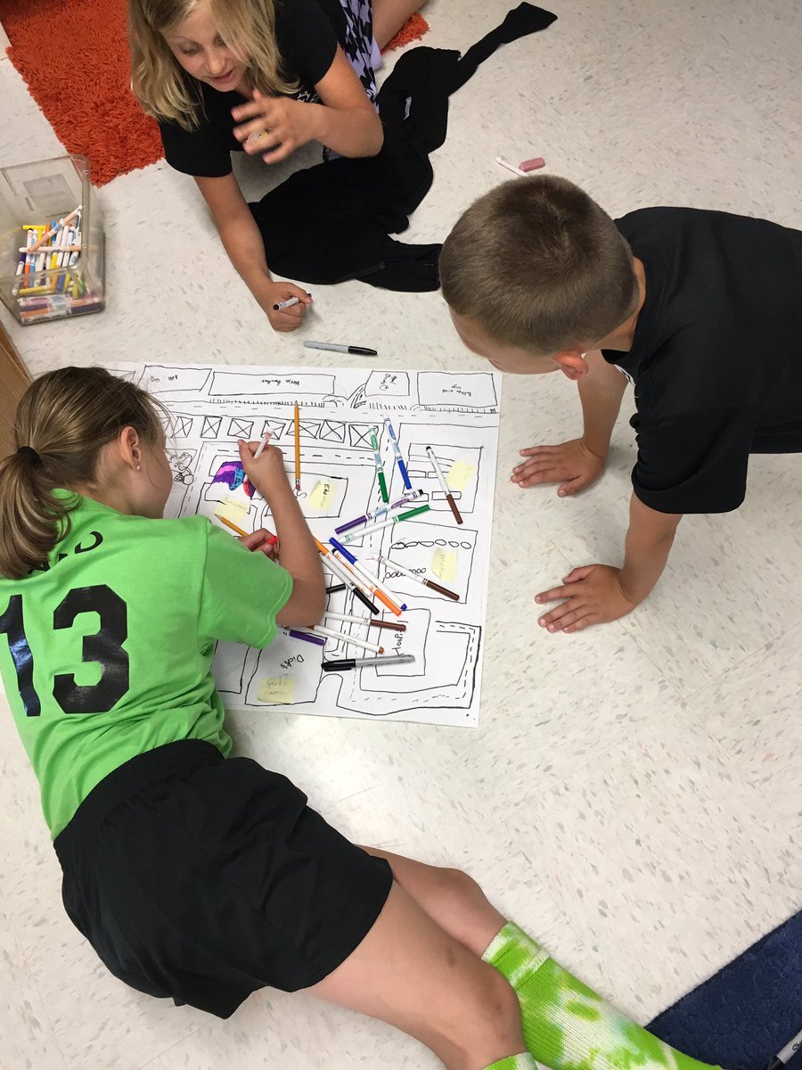 MrsWilson105's tweet photo. 2nd graders discussing which stores to put in their town that would provide the most goods. https://t.co/wRuqD60Bao