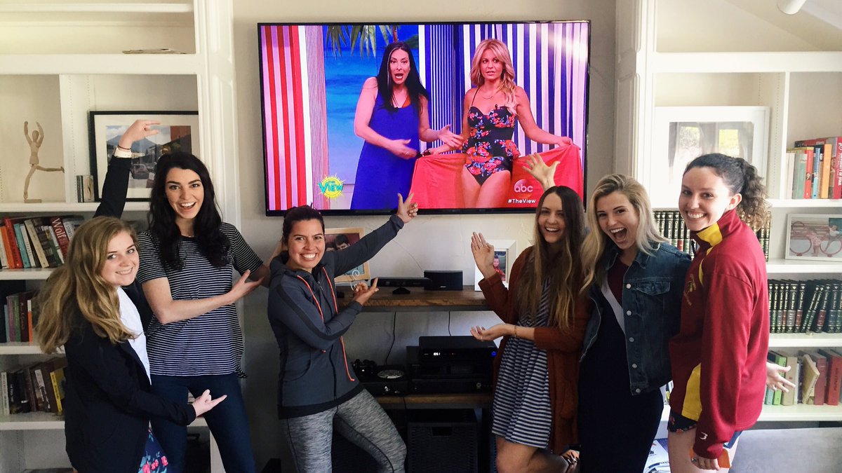 albionfit's tweet image. We were so happy and proud to see @candacecbure wearing our Peplum Suit on @TheView today!  albionfit.com/products/antig…