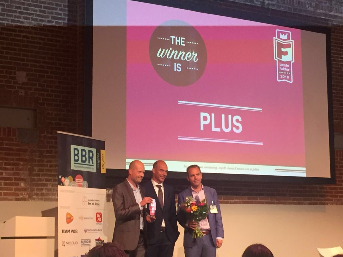 PLUS wint Beste Folder Award 2016. Trots!