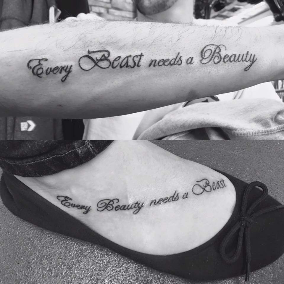 Abbi on Twitter Tale as old as time song as old as rhyme  BeautyAndTheBeast tattoo CouplesTattoo Love httpstco5Q6pihQG0u   Twitter