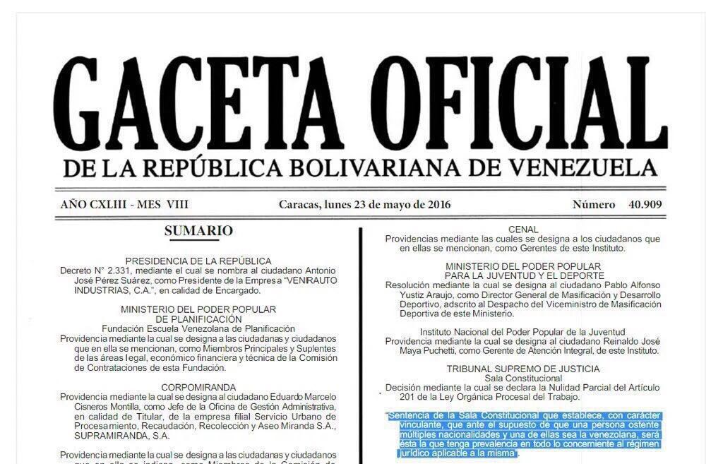 DolarToday's tweet photo. El TSJ prepara el camino al Impostor usurpador dictador totalitario colombiano:Leer la Gaceta Oficial del 23 de Mayo https://t.co/VZh1O2FXDc
