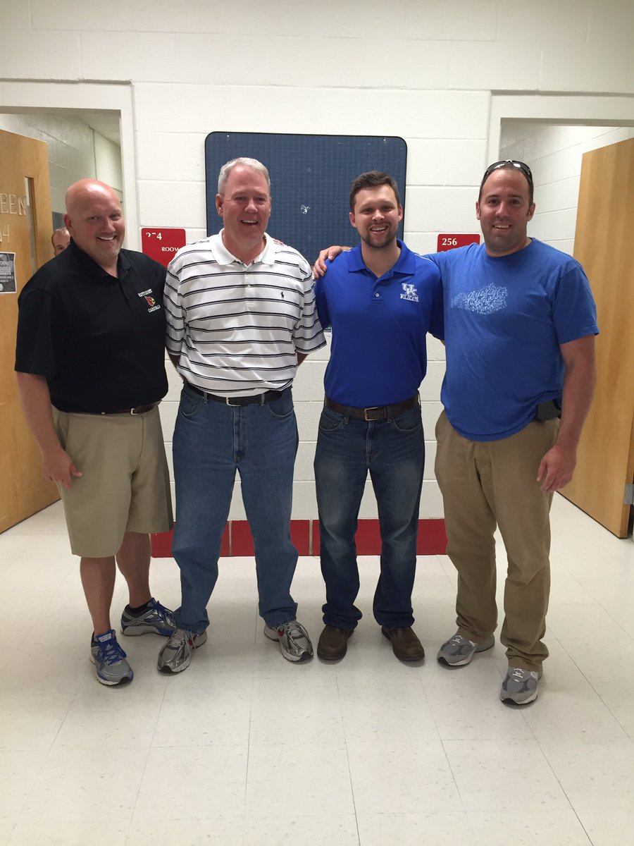 Teacher, coach, mentor, and friend, @ChrisHatfield2 before the last class of his teaching career! #cardinalstrong