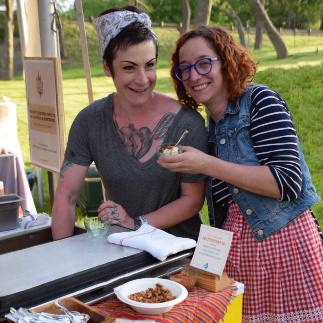 thedishstance's tweet photo. "Sweets Babes" - James Beard Semifinalist Laura Sawicki serving delicious treats @ATXFoodWineAlly #LiveFire2016 #tbt https://t.co/LYibvfQtjE