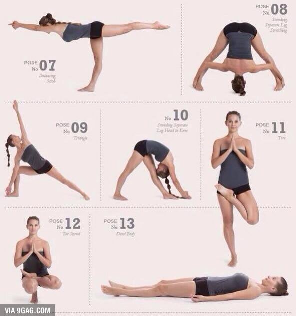 9GAG's tweet photo. I didn't realize how good I was at yoga. I do number 13 all the time https://t.co/kiW9qbgjiL