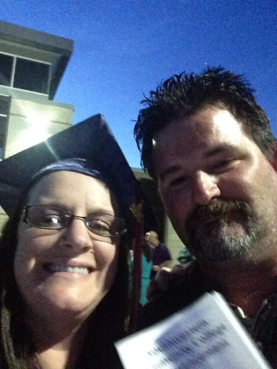 graveldust's tweet image. Proud of my wife. Graduated from college this month.