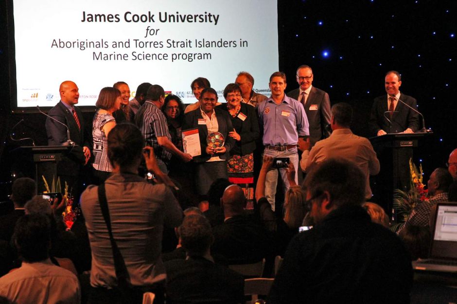 ATSIMS won the 2016 Queensland Reconciliation Award for Education!! <a href="/aims_gov_au/">Australian Institute of Marine Science</a> <a href="/jcu/">James Cook Uni</a> <a href="/WWF/">WWF</a> abc.net.au/news/2016-06-0…