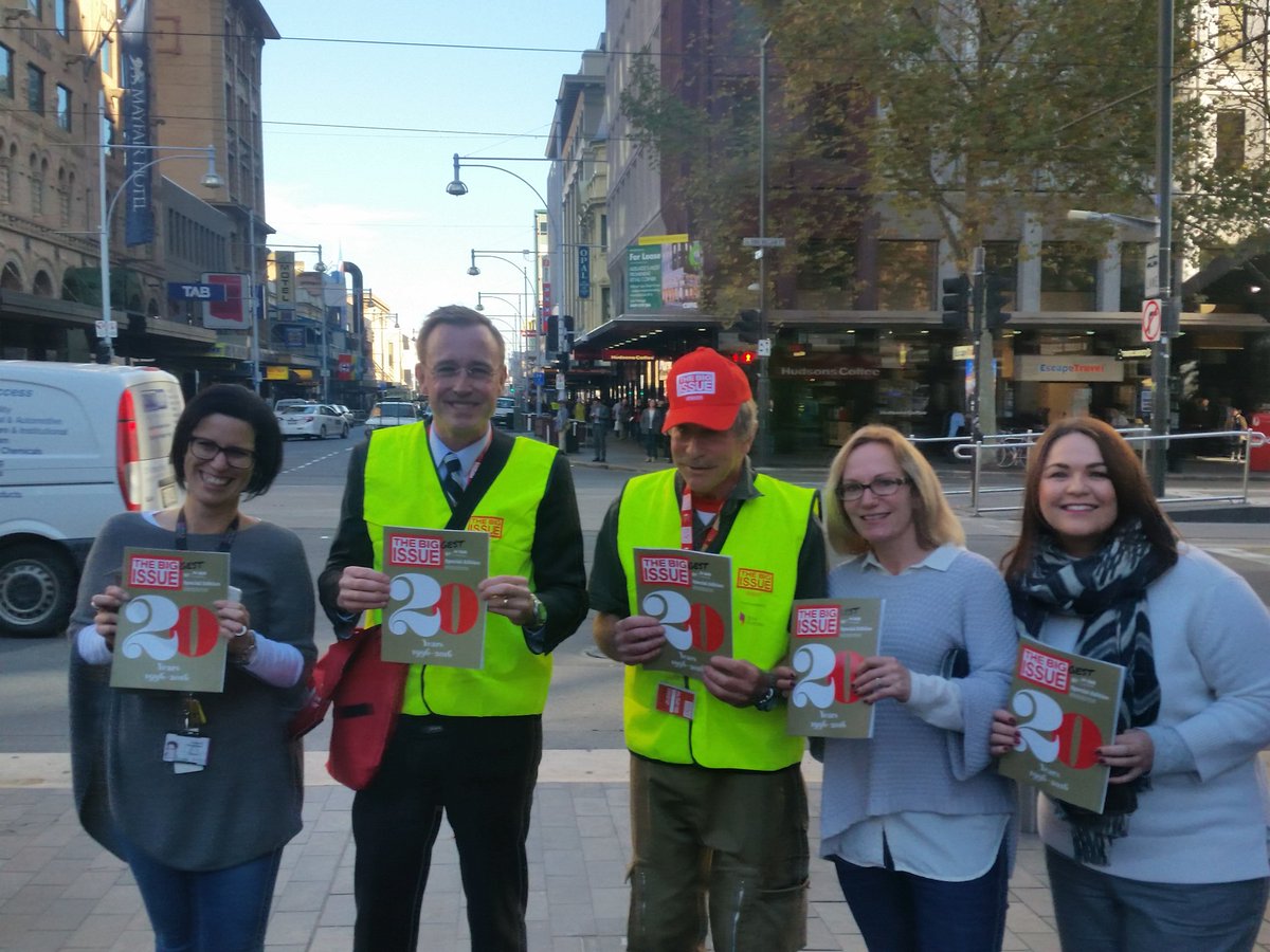 Lord Mayor <a href="/martinhaese/">Martin Haese</a> selling copies of <a href="/thebigissue/">The Big Issue Australia</a> in <a href="/rundlemall/">Rundle Mall Adelaide</a> #adelaide