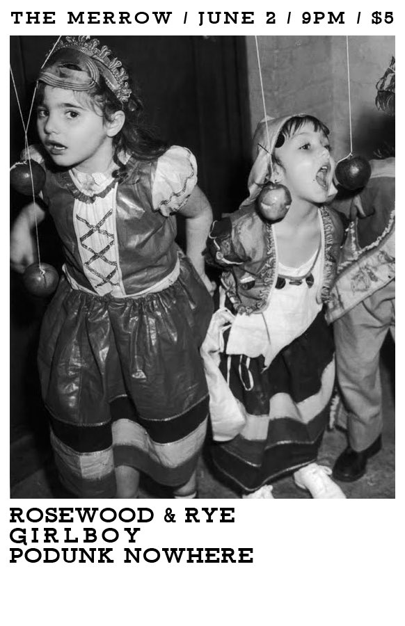 podunknowhere's tweet image. Tonight @ The Merrow with GirlBoy and Rosewood and Rye - 9pm start