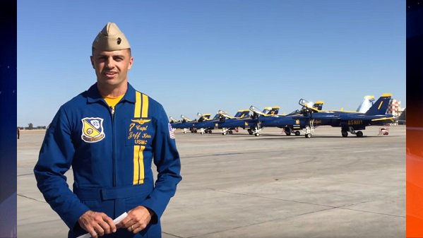 AmandaHara's tweet photo. "I wanted to fly the fastest, meanest thing I could." #BlueAngels pilot spoke in video: https://t.co/aITGQEGxvI https://t.co/o4JfPbUBKH