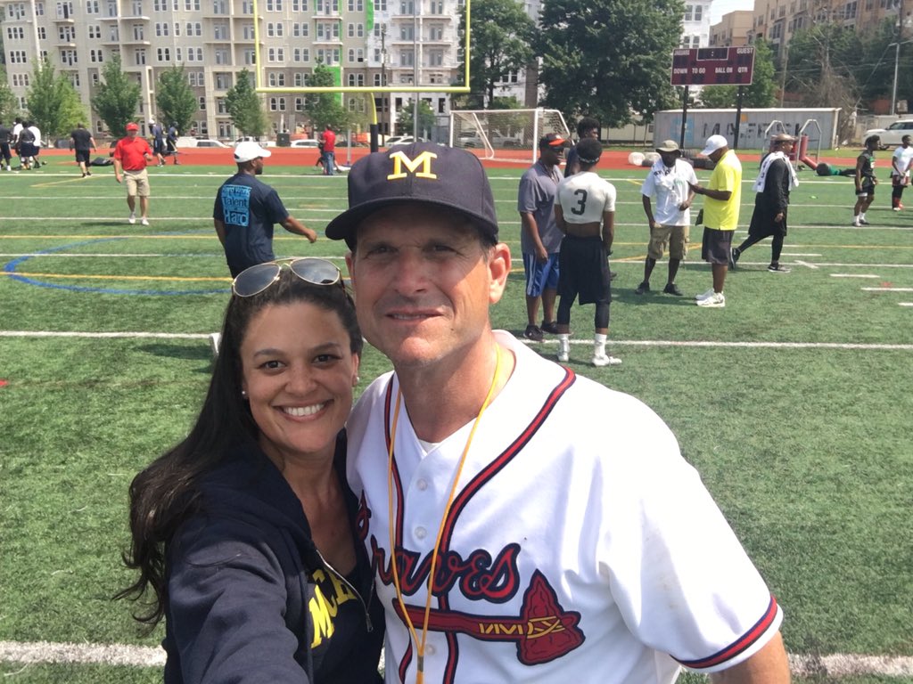 CarstarphenMJ's tweet photo. Highlight of ☀️! @CoachJim4UM w/2 of my fav people: intern @_Stigg11 (going 2 @UMich @umichLSA) &amp; @MHJHSPrincipal! https://t.co/4k6iDAoDRS