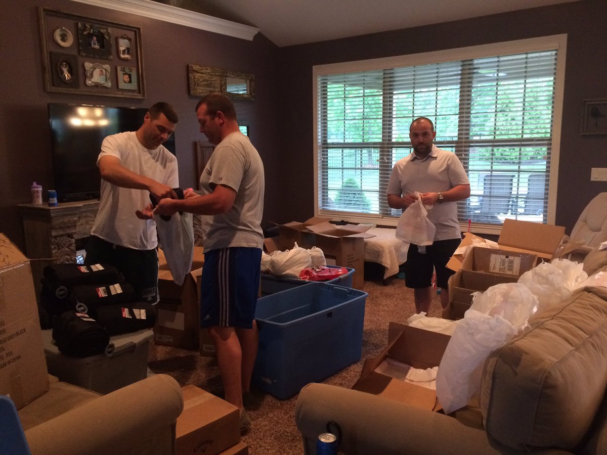 bk23foundation's tweet photo. All prepped and ready to go, #BK23outing assembly line. Thursday night tradition before the outing. https://t.co/18bZ0M1pD9