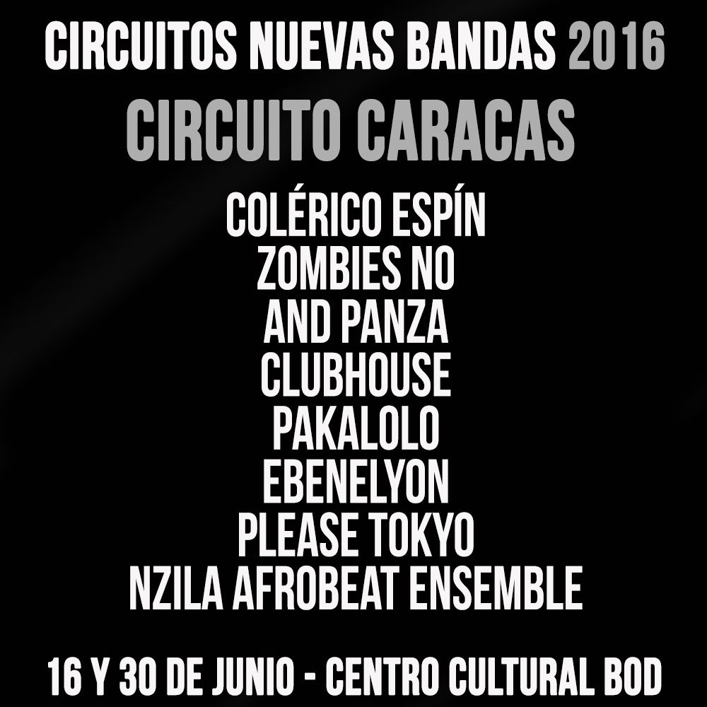 PericlesDiceQue's tweet photo. Estas son las bandas que participarán en los circuitos regionales del Festival @NuevasBandas 2016 https://t.co/J8jnW0JMWB