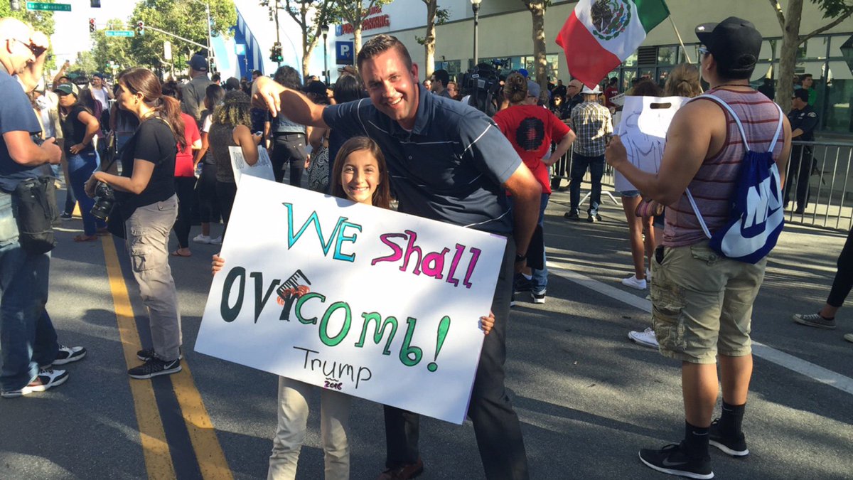 ElliotBillings's tweet photo. @realDonaldTrump Ready for your rally in SanJose CA. Give this little girl a shout this is the best sign ever! #MAGA https://t.co/lNTRor3Dyb