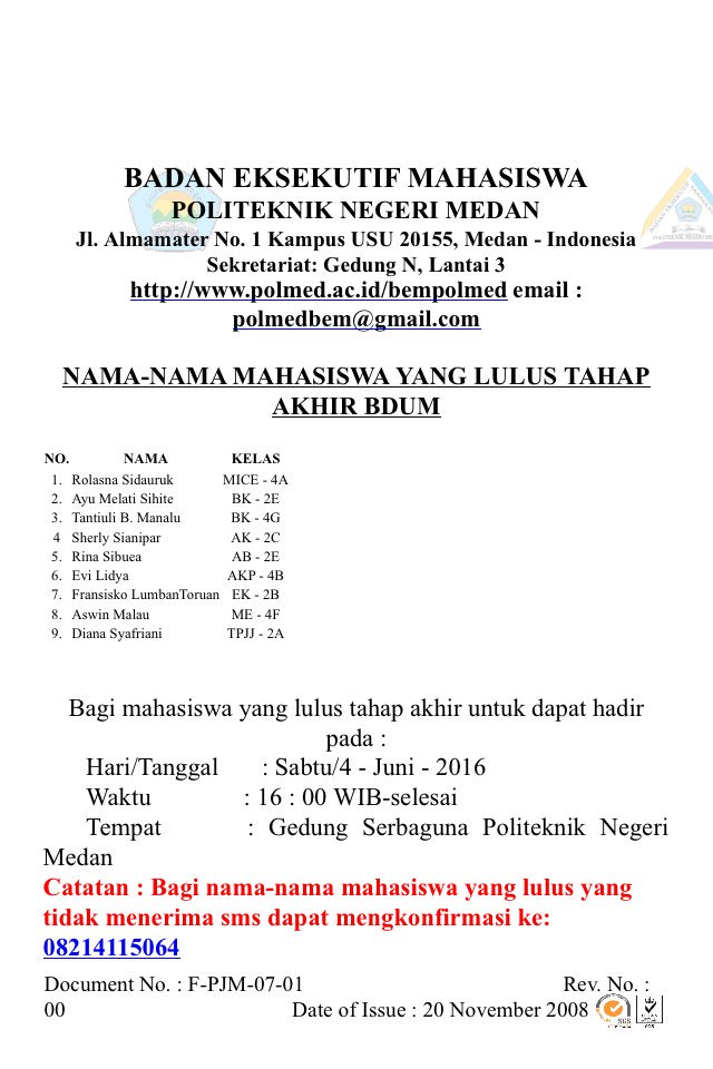 bempolmed's tweet photo. Congratulation buat peserta BDUM yang lulus sampai tahap akhir ini! Semoga bermanfaat:) https://t.co/GyGiD88FZr