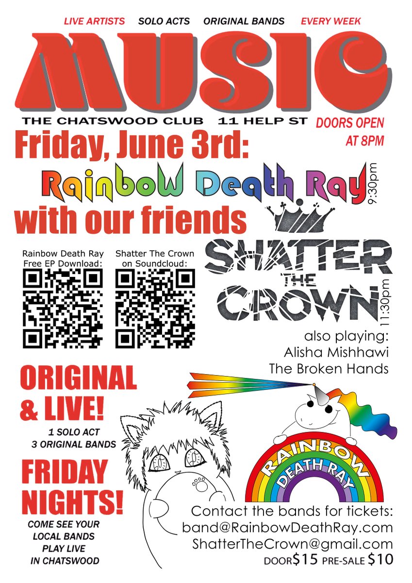 RDR_band's tweet photo. Epic show tonight at @chatswoodclub! Support local music! #Chatswood #LiveMusic #localmusic #bands #Sydney #GigGuide https://t.co/BU8GID0TYV