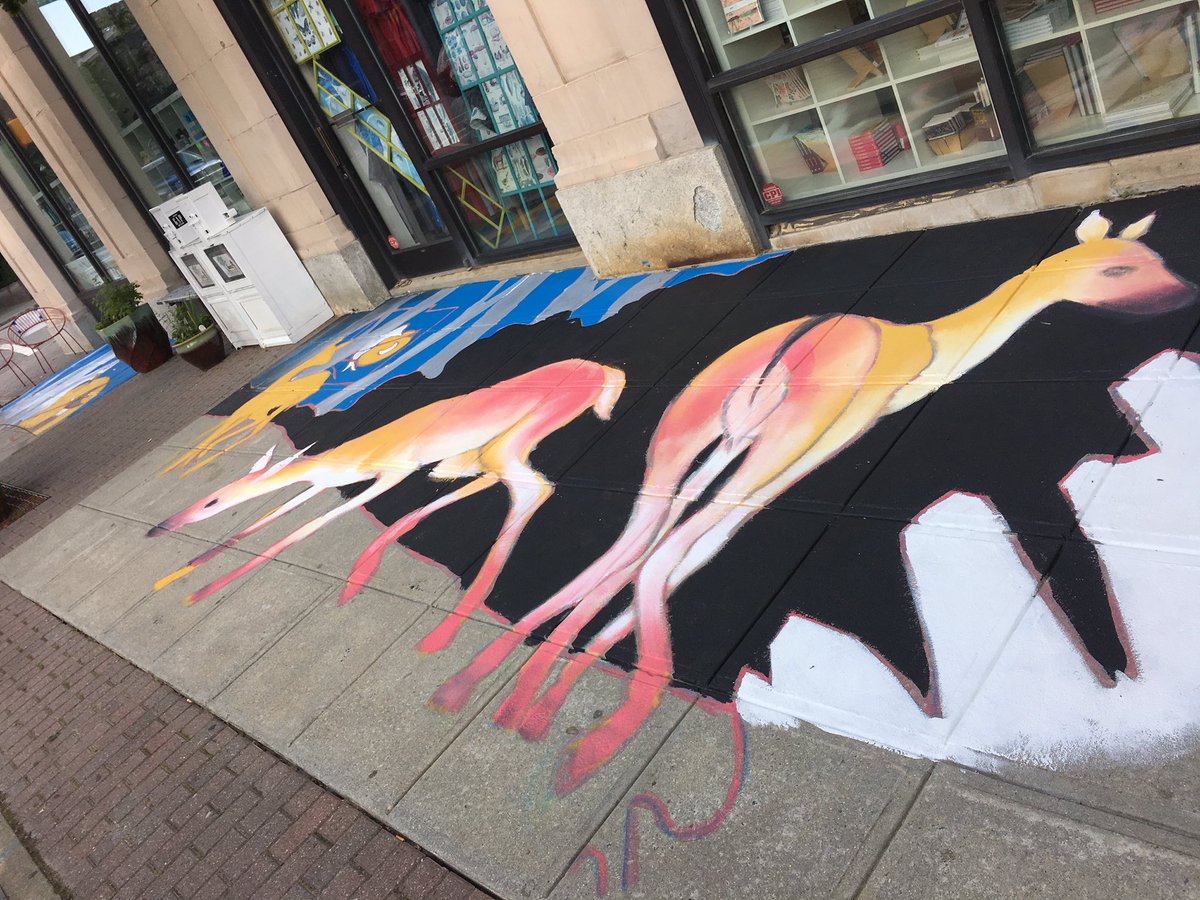 FlightRaleigh's tweet photo. Raleigh's first sidewalk mural in progress by Jenn Hales. A collaboration with @decoraleigh https://t.co/Rmj7q1kZpu