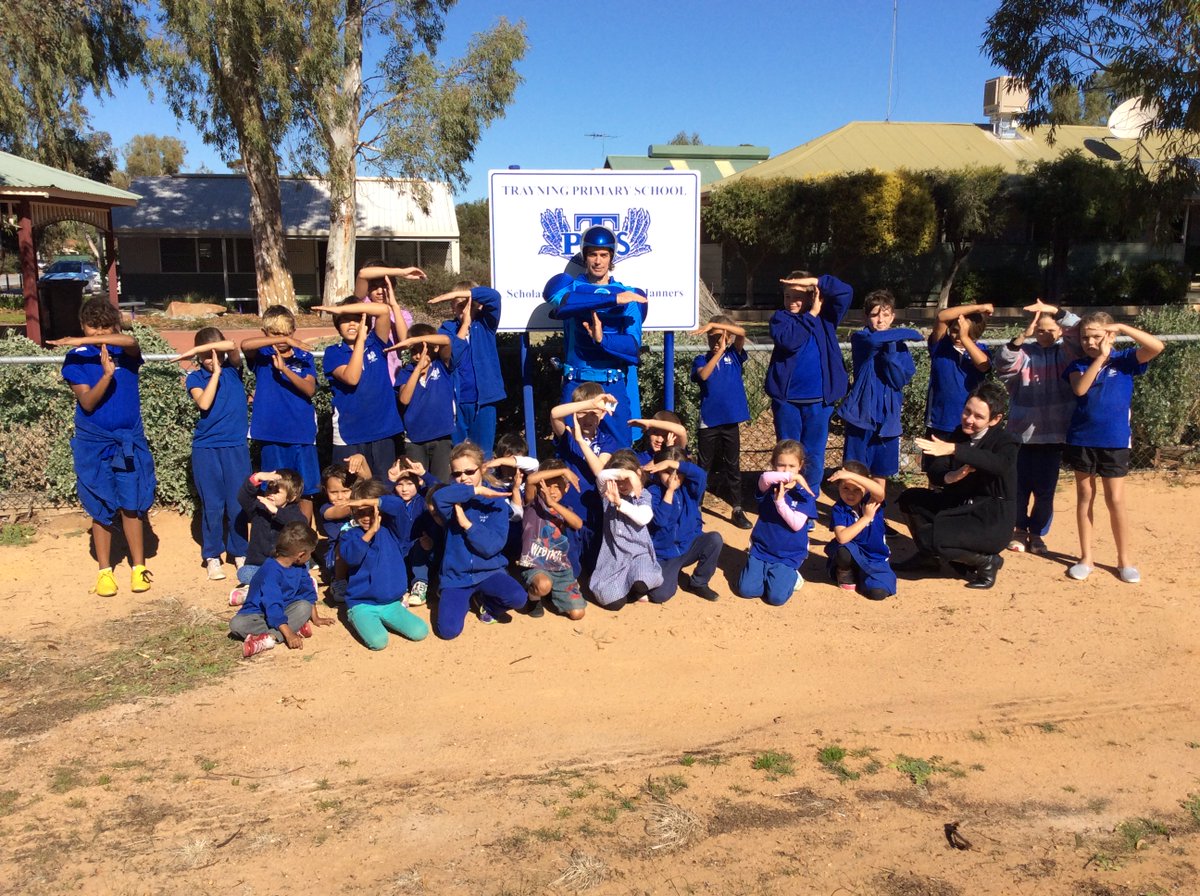 watercorpwa's tweet photo. The #CaptainWaterwise tour of the #Wheatbelt continues with a visit to Trayning Primary School #AusEdu https://t.co/NGPRfLXkFd
