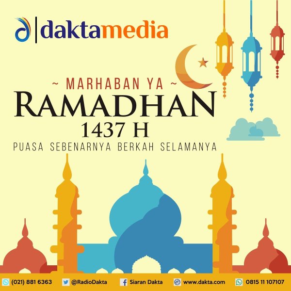 RadioDakta's tweet photo. Marhaban Yaa Ramadhan.....
Mari sucikan diri dengan puasa sebenarnya dan raih keberkahan selamanya. #RamadhanDatang https://t.co/gjlySKtj3M