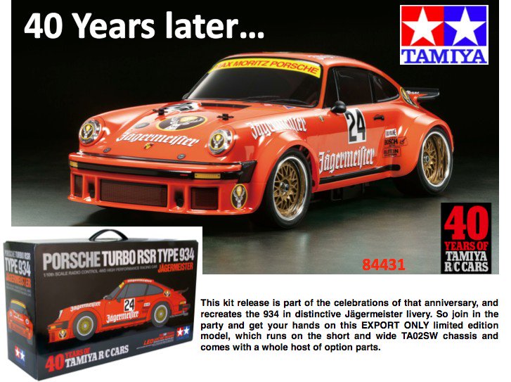 TamiyaUK's tweet photo. Celebrate the car that started an RC revolution coming soon @PorscheGB #rcmagic #40yearsago #tamiya order yours now! https://t.co/89SxZp2SzY
