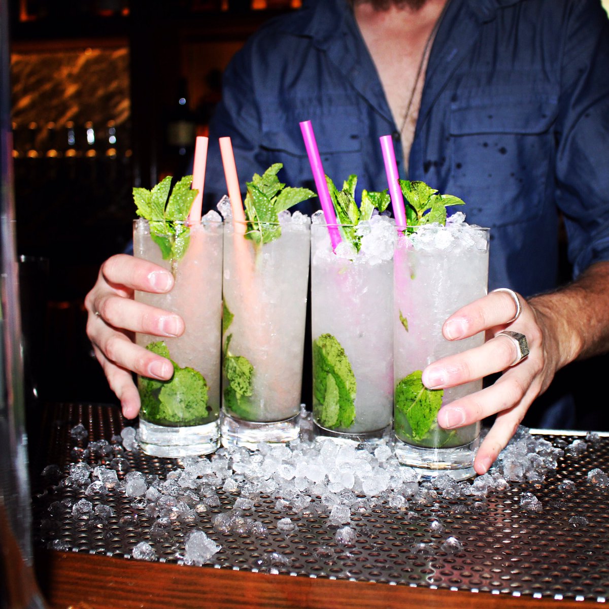 Enjoy our new Spritz, made this white wine, green apple &amp; lime juices, elderflower, apple brandy, mint and seltzer.