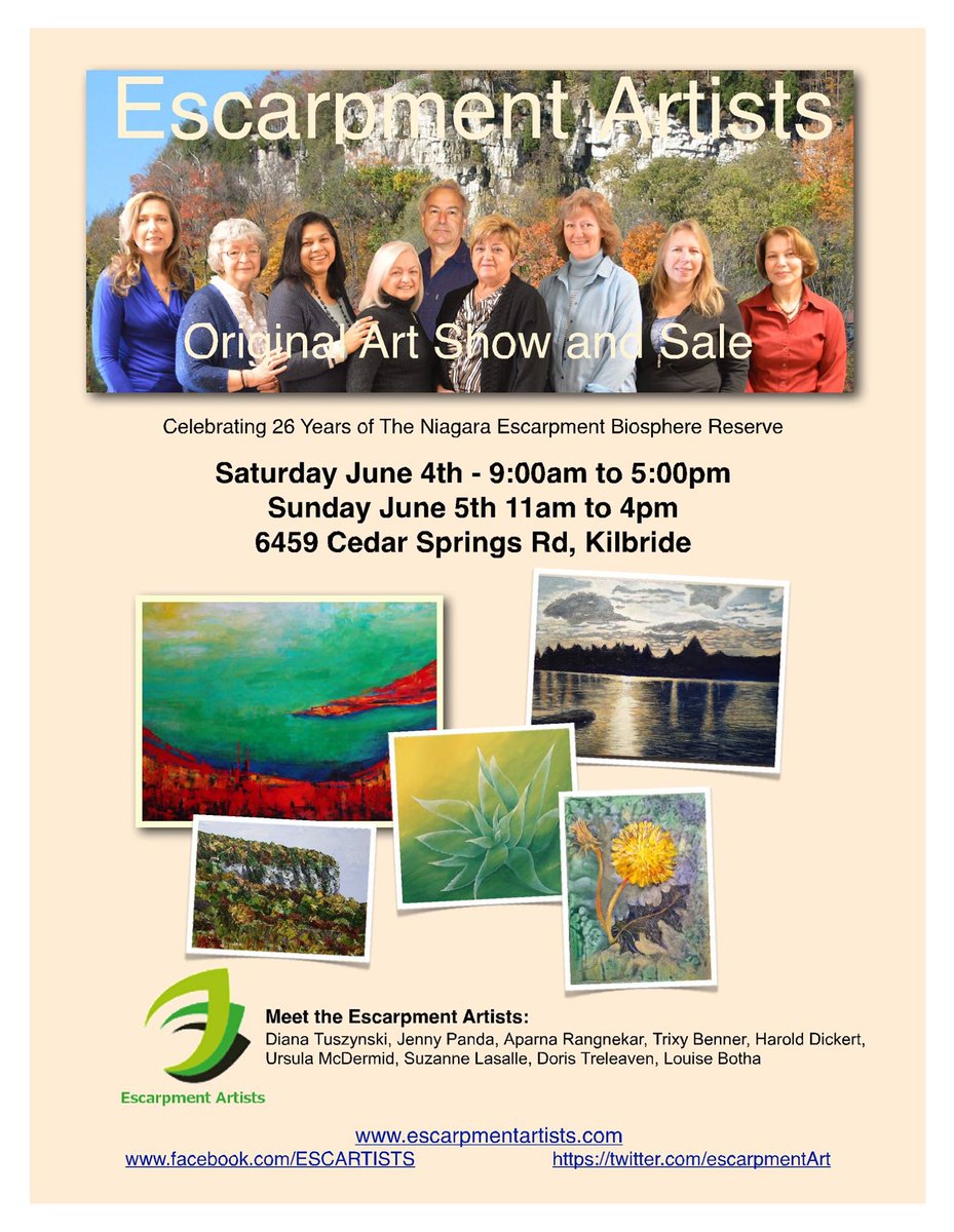 Escarpment Artist Art Show is on this weekend in Kilbride #MiltonOn, #BurlingtonOn Hope to see you there!
