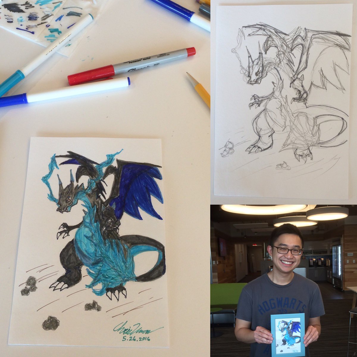 chriskwan's tweet photo. My #DesignAndContent Treehouse #drawing π (ref: https://t.co/cqZnue1oTk) #pokemon #charizard #megacharizardx #dragon https://t.co/q5QQrohEOB