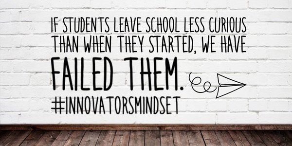 aaron_hogan's tweet photo. "If students leave school less curious than when they started, we have failed them." @gcouros #leadupchat #edchat https://t.co/2lj8M1QCfT