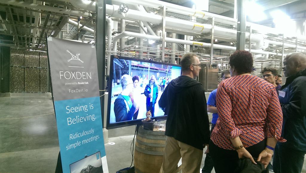 TheKennyMiles's tweet photo. Awesome #eventtech demo at @greatdividebrew from @ReadyTalk called Fox Den. #FoxDenLaunch #foxdenparty https://t.co/pkzuFL11q4
