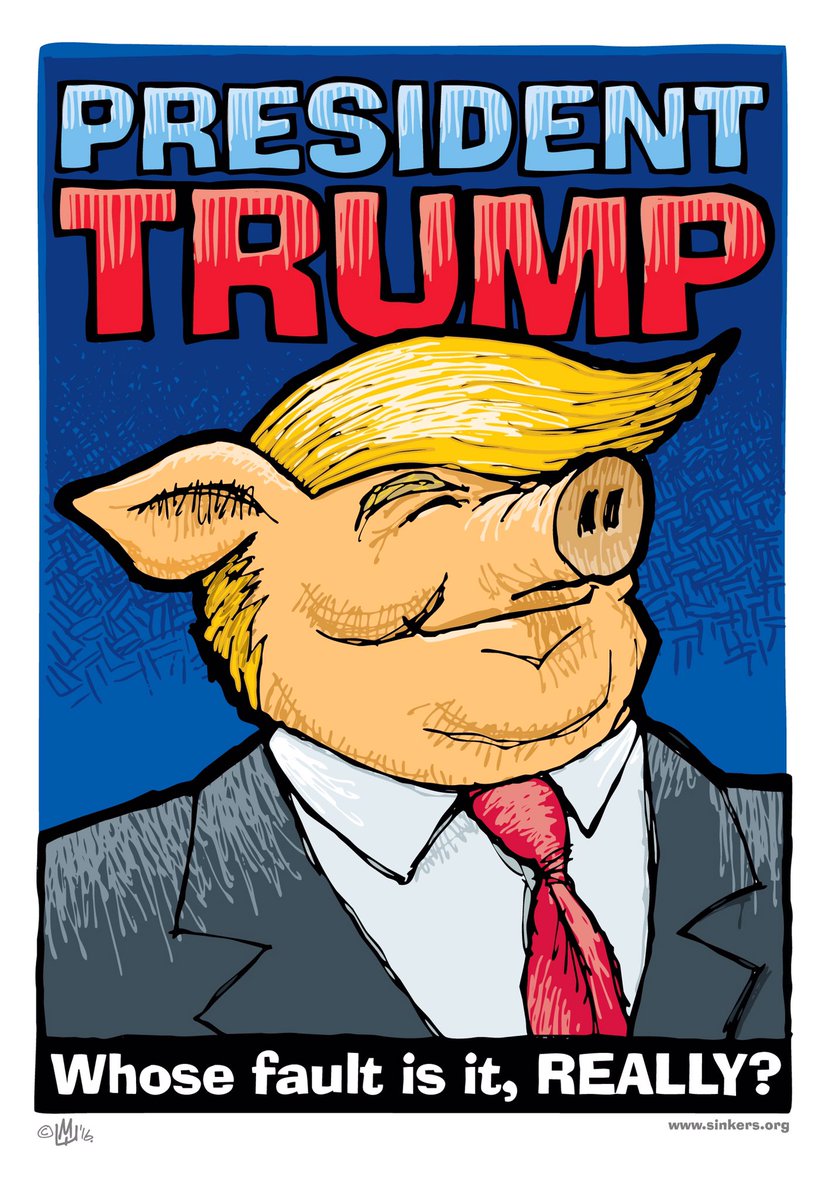 donaldtrumppig's tweet photo. My poster asks a question! It's a really great one...USA is my trough! I'll save you some scraps #DonaldTrumpPig https://t.co/InATz2Ow6b