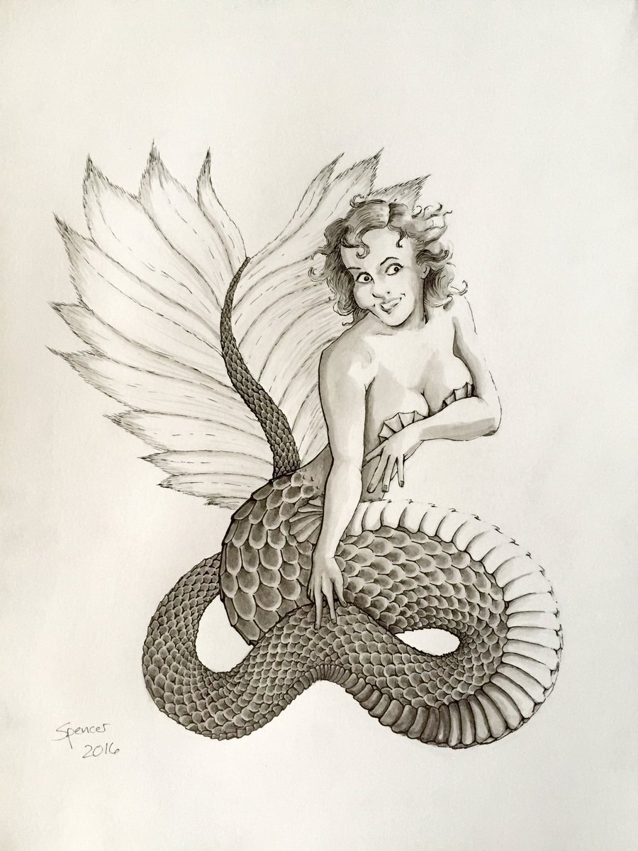 InfiniteCortex's tweet photo. Finished mermaid illustration by @Maroonfacelift #mermay #pinup #art https://t.co/LrUrgOd00Z