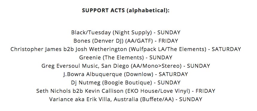 #Altitude2016 SUPPORT ACTS RELEASED! <a href="/blacktuesdayus/">Black/Tuesday</a> <a href="/vanillaslimfast/">Bell Biv DeVops</a> @dj_chrisjames @GreenieTheDJ <a href="/Bowra/">B.</a>...con't...